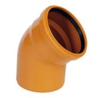 Отвод ПВХ для наружной канализации(оранжевый)