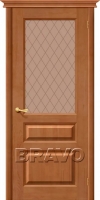 Межкомнатная дверь Вуд Классик-13 Golden oak Bronze Crystal